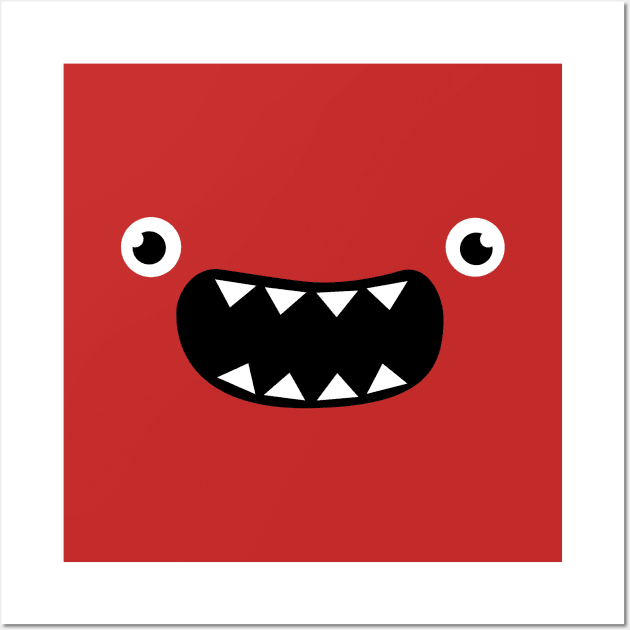 Funny Monster Face Wall Art by badbugs